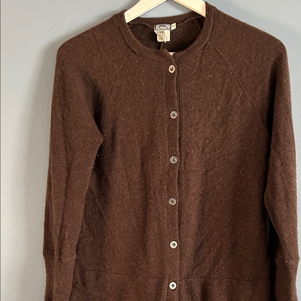 Women's Brown Button-Up Cardigan